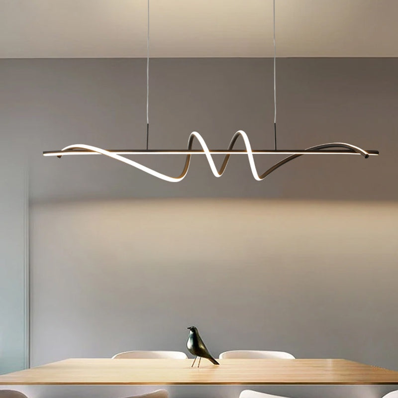 Antizer Wave Linear Chandelier for Dining Room