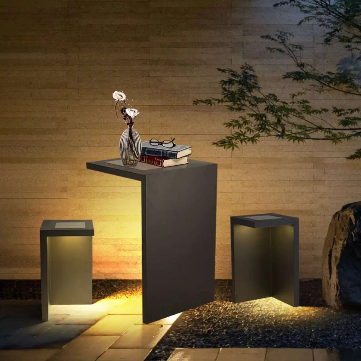 Antizer Solar Table and Stool Floor Lamp