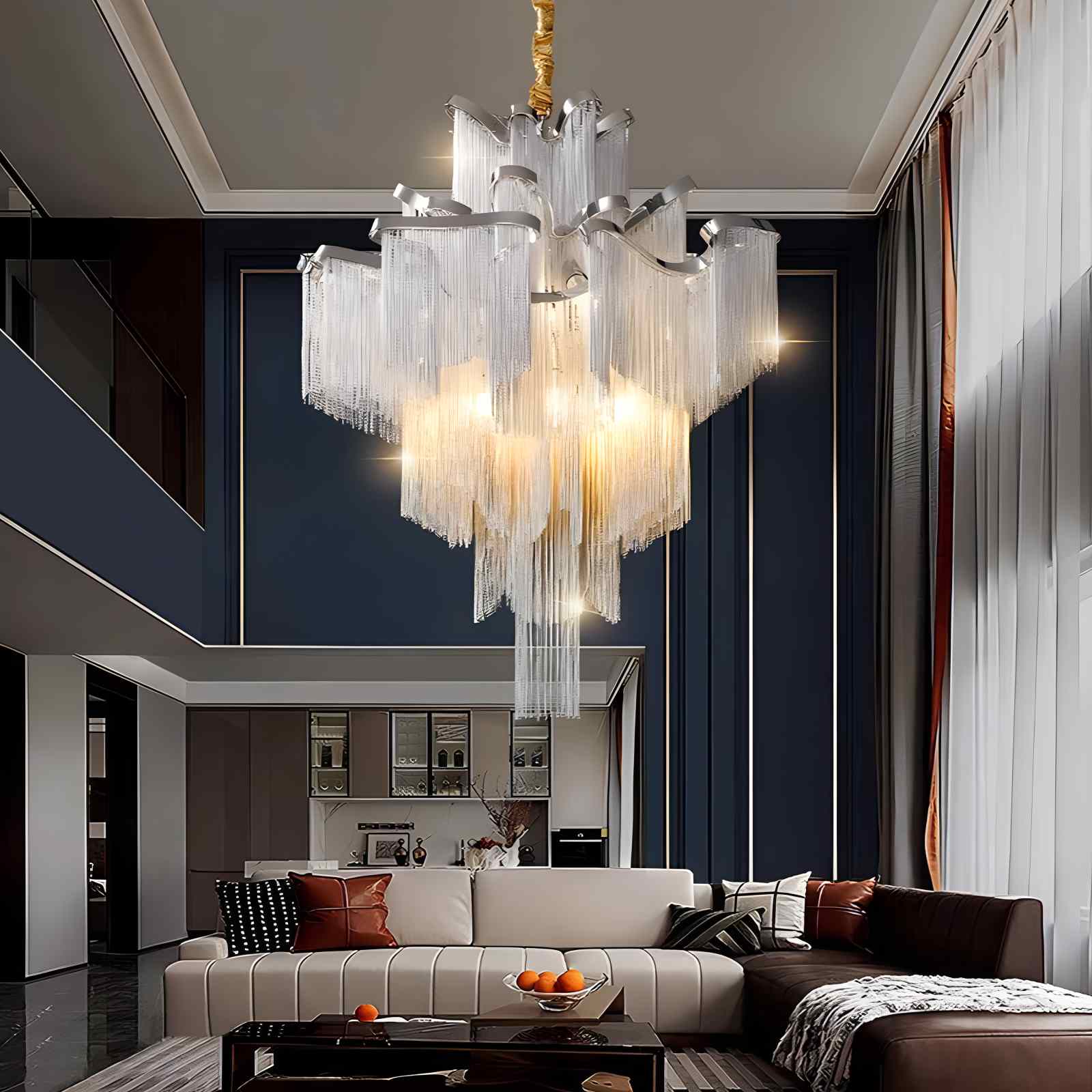 Aluminum Tassel LED Ceiling Chandelier