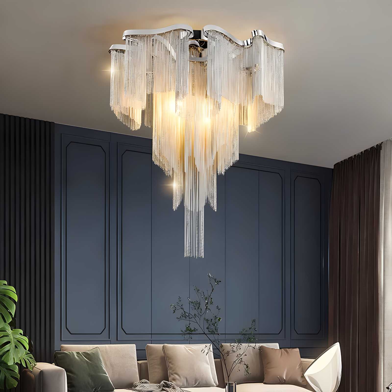 Aluminum Tassel LED Ceiling Chandelier