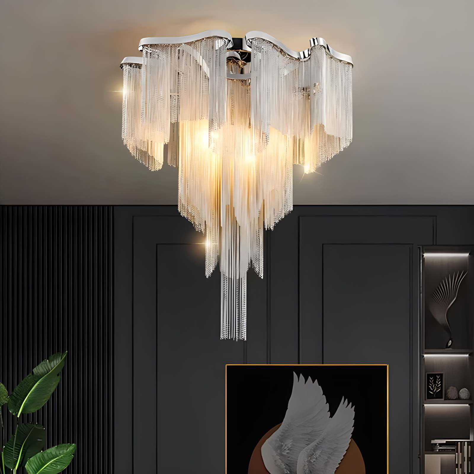 Aluminum Tassel LED Ceiling Chandelier