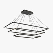 Antizer Modern Black Tiered Rectangular Chandelier