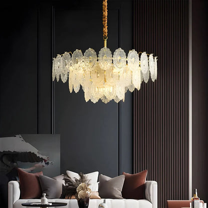 Antizer Tiered Textured Glass Chandelier