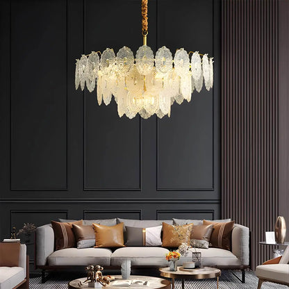 Antizer Tiered Textured Glass Chandelier