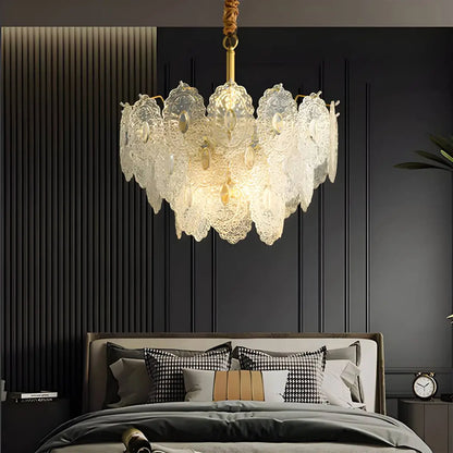 Antizer Tiered Textured Glass Chandelier