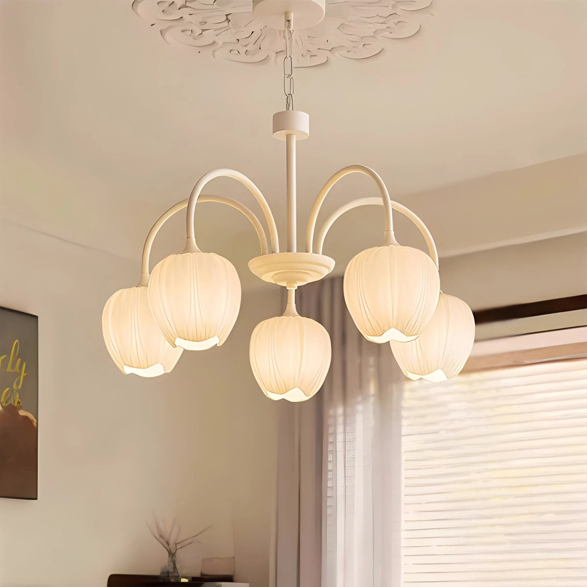 French Romance Tulip Matcha Chandelier