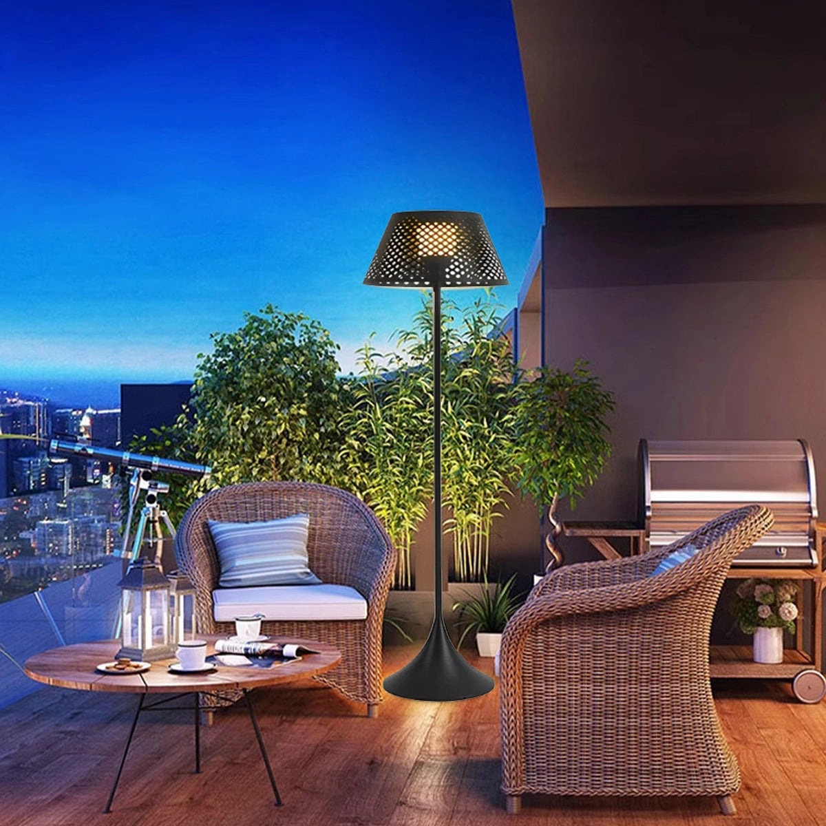 Antizer Vine Woven Floor Lamp for Outdoor