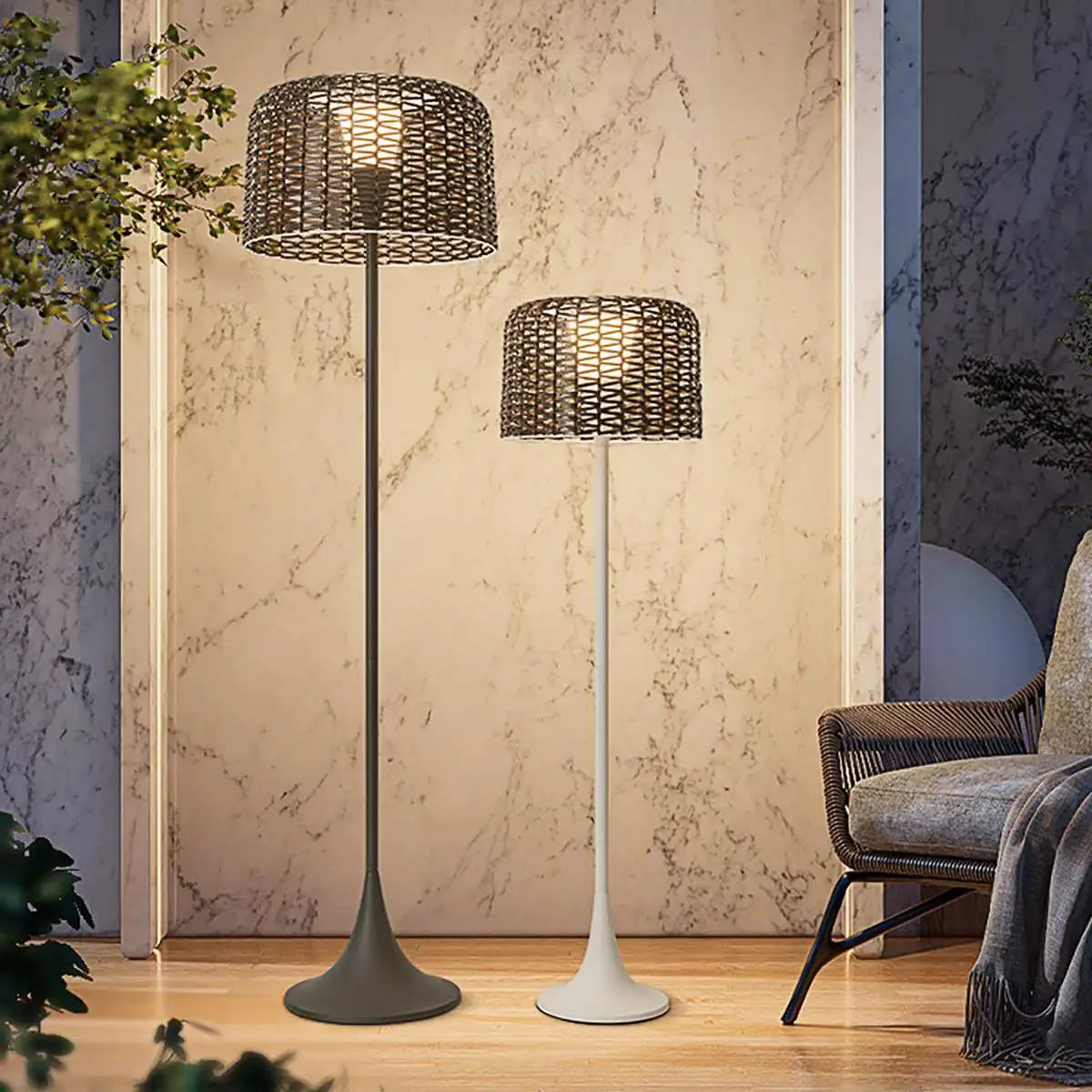 Antizer Vine Woven Floor Lamp for Outdoor