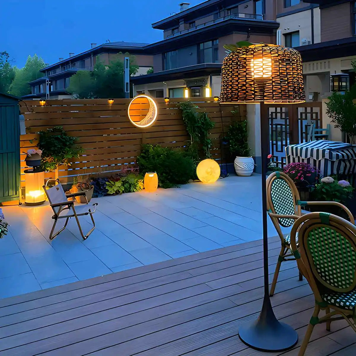 Antizer Vine Woven Floor Lamp for Outdoor