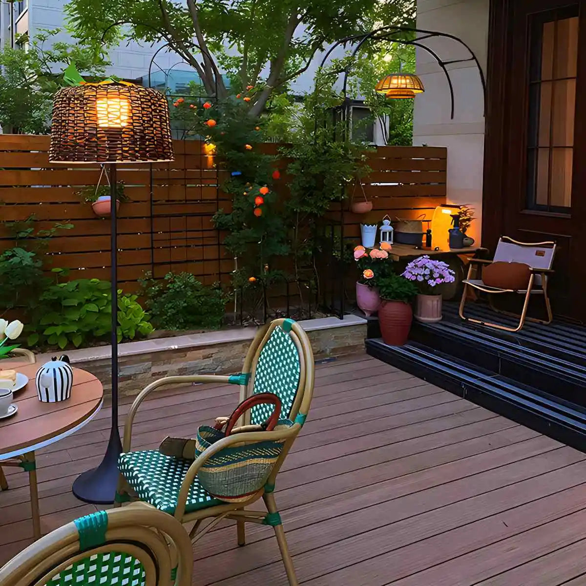 Antizer Vine Woven Floor Lamp for Outdoor