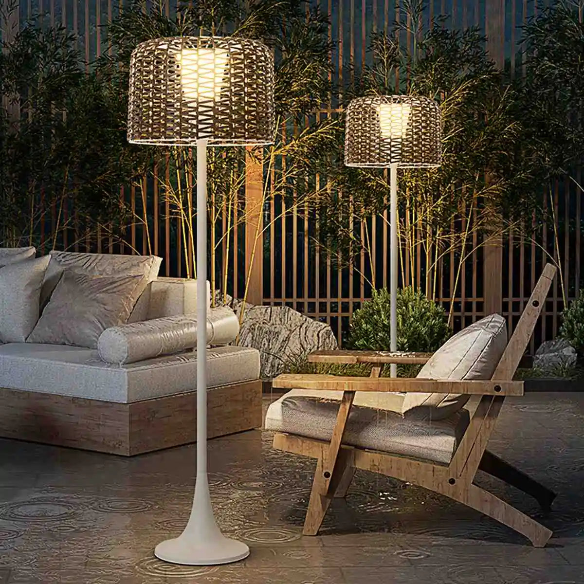Antizer Vine Woven Floor Lamp for Outdoor