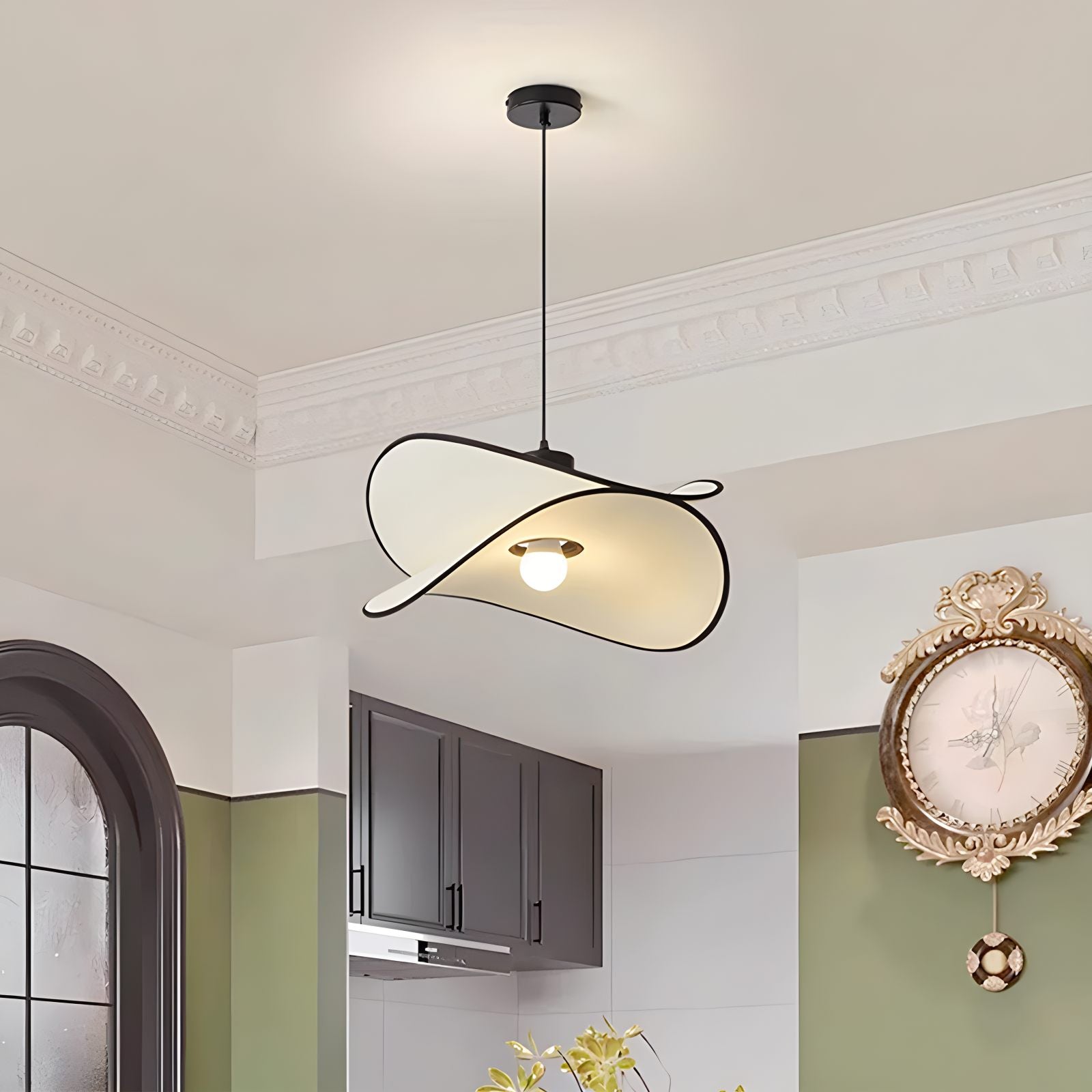 Antizer French Fabric Potato Chip Pendant Light for Dining Room