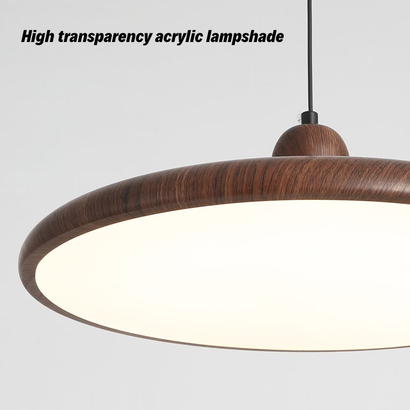 Antizer Retro Walnut Color Round UFO Pendant Light