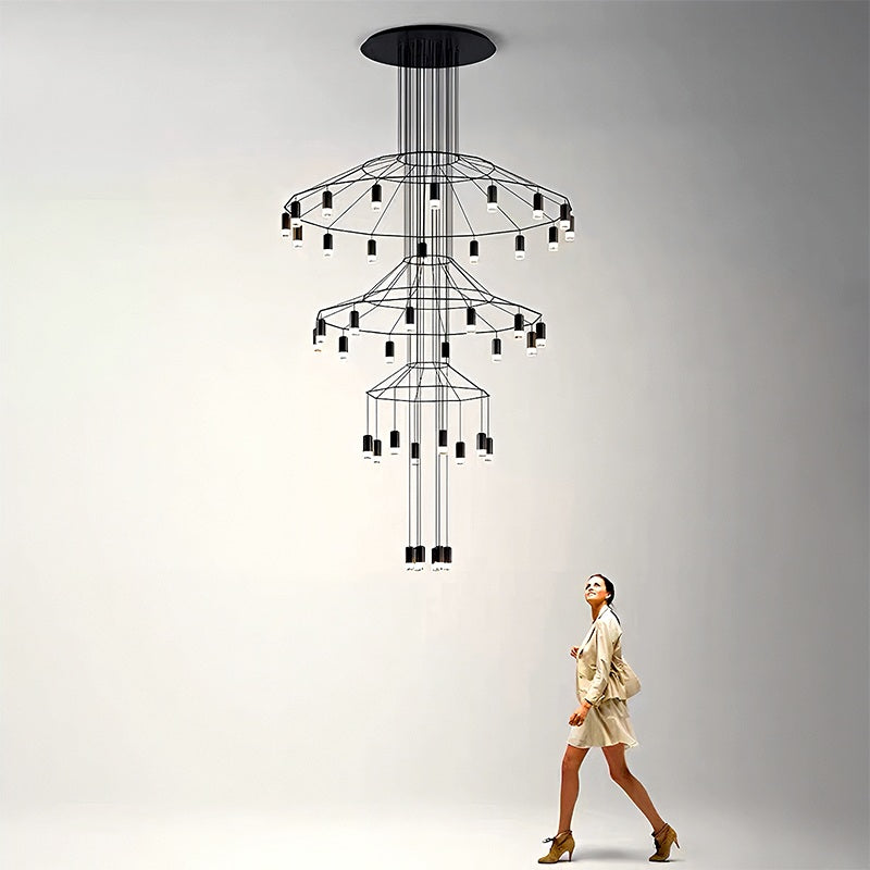 Antizer Wire Tiered Sculptural Chandelier