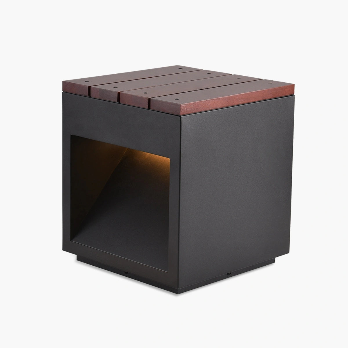 Solar Stool Antizer Solar Wooden Square Stool Outdoor Light