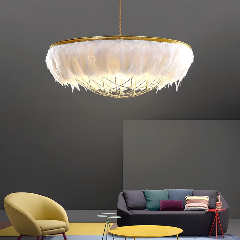 Antizer Feather Bird’s Nest Lamp for Bedroom Living Room