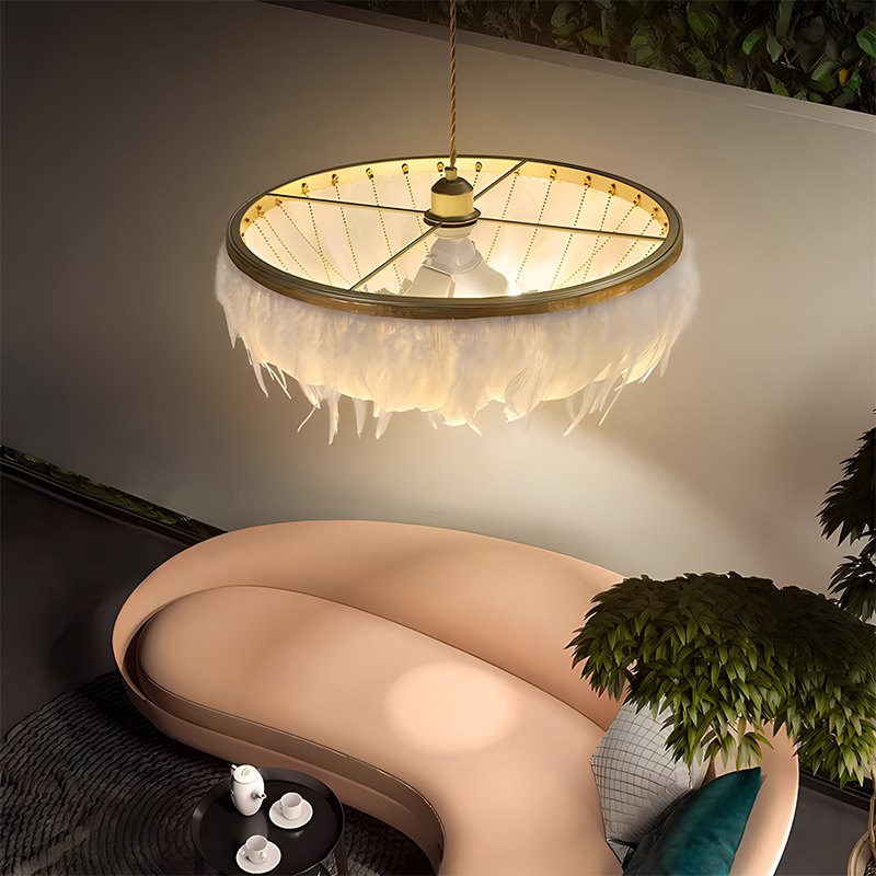 Antizer Feather Bird’s Nest Lamp for Bedroom Living Room