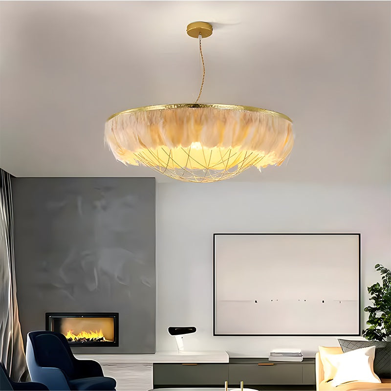 Antizer Feather Bird’s Nest Lamp for Bedroom Living Room