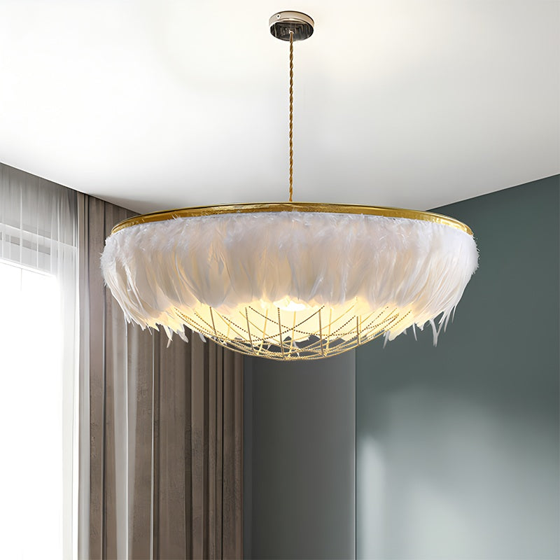 Antizer Feather Bird’s Nest Lamp for Bedroom Living Room