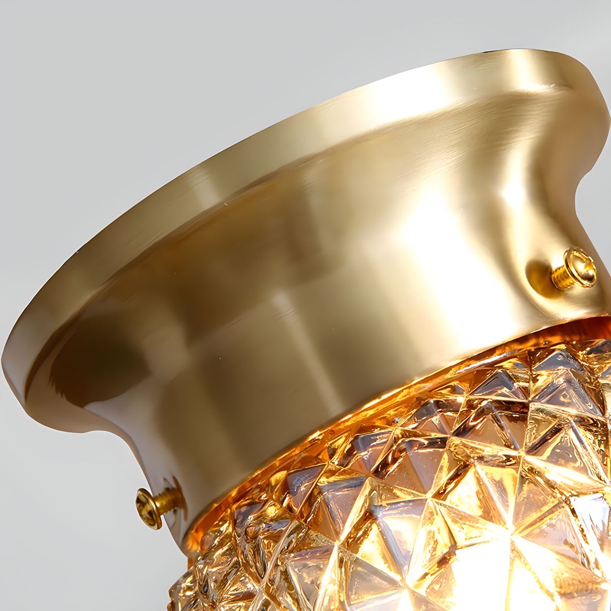 European Style Copper Glass Ceiling Lamp-G