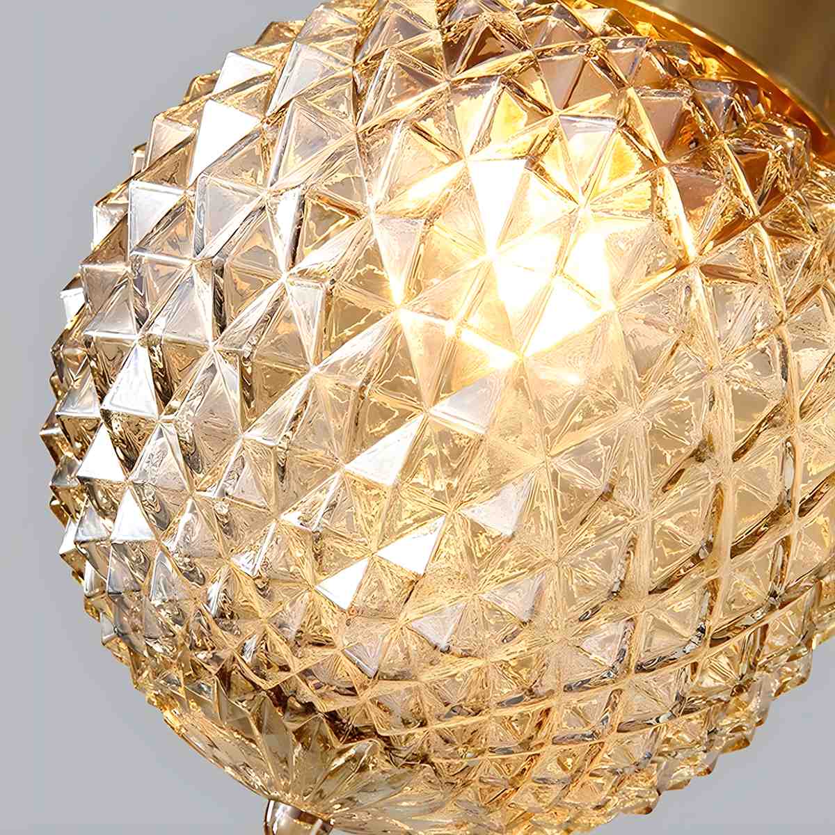 European Style Copper Glass Ceiling Lamp-G