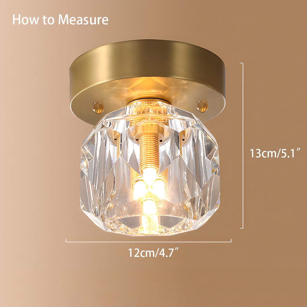 European Style Copper Glass Ceiling Lamp-G