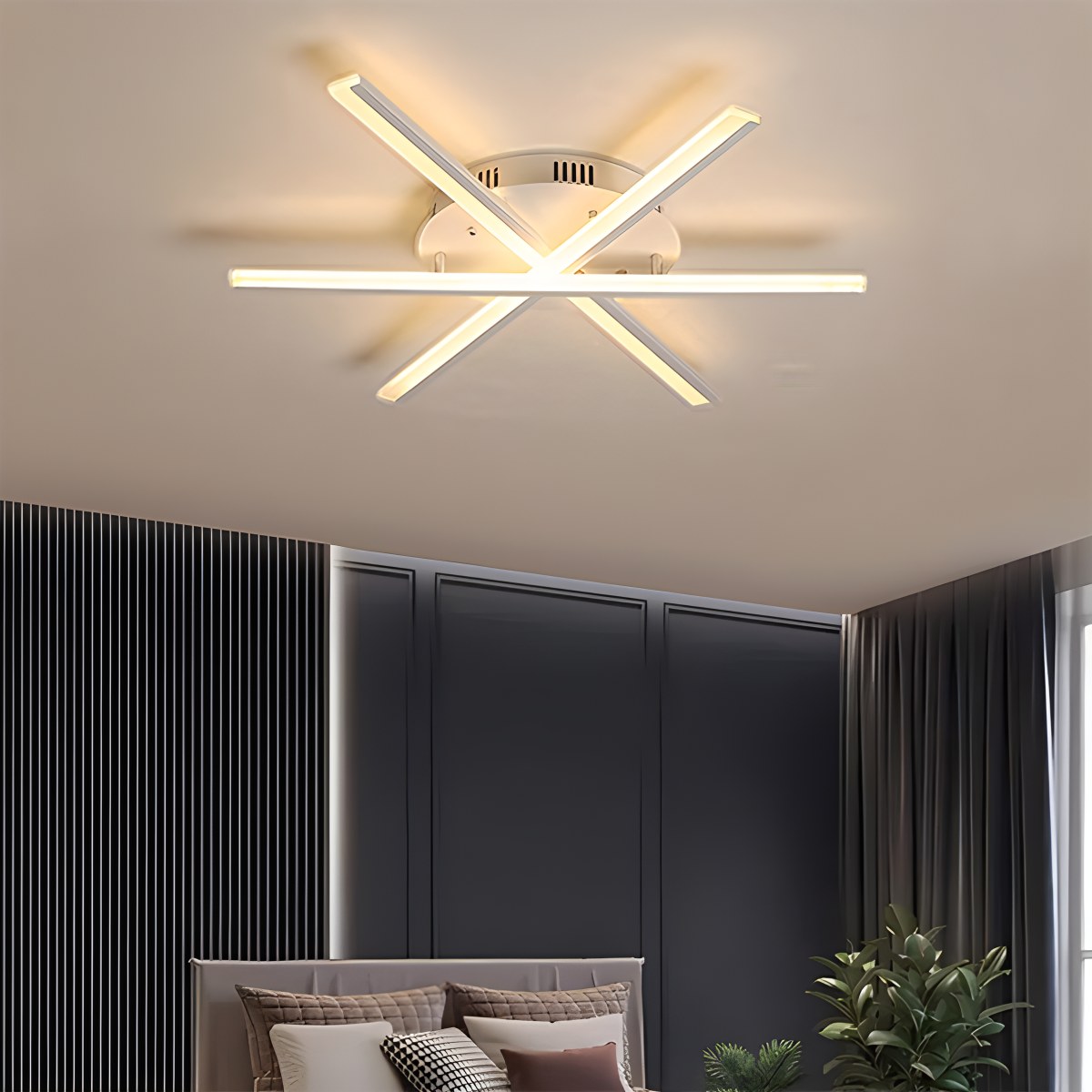 LED Strip Fan-Shaped Ceiling Lamp