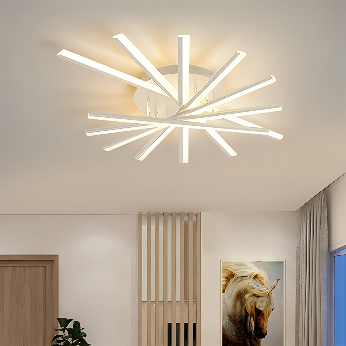 LED Strip Fan-Shaped Ceiling Lamp