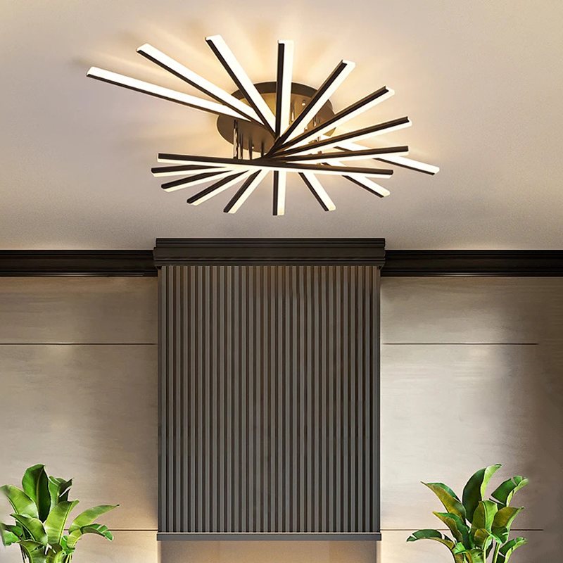 LED Strip Fan-Shaped Ceiling Lamp