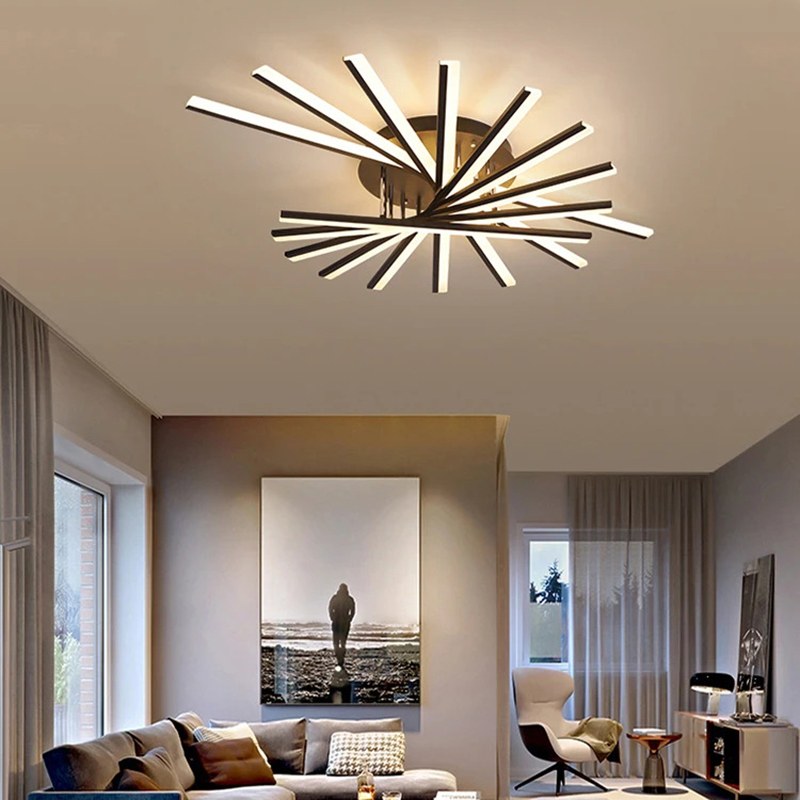 LED Strip Fan-Shaped Ceiling Lamp