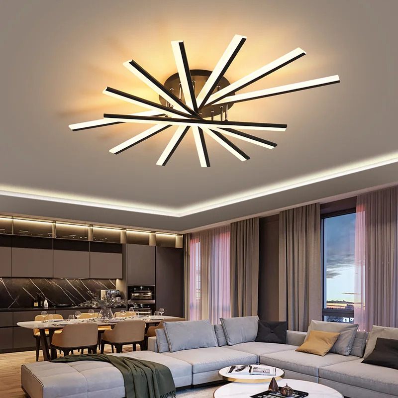 LED Strip Fan-Shaped Ceiling Lamp