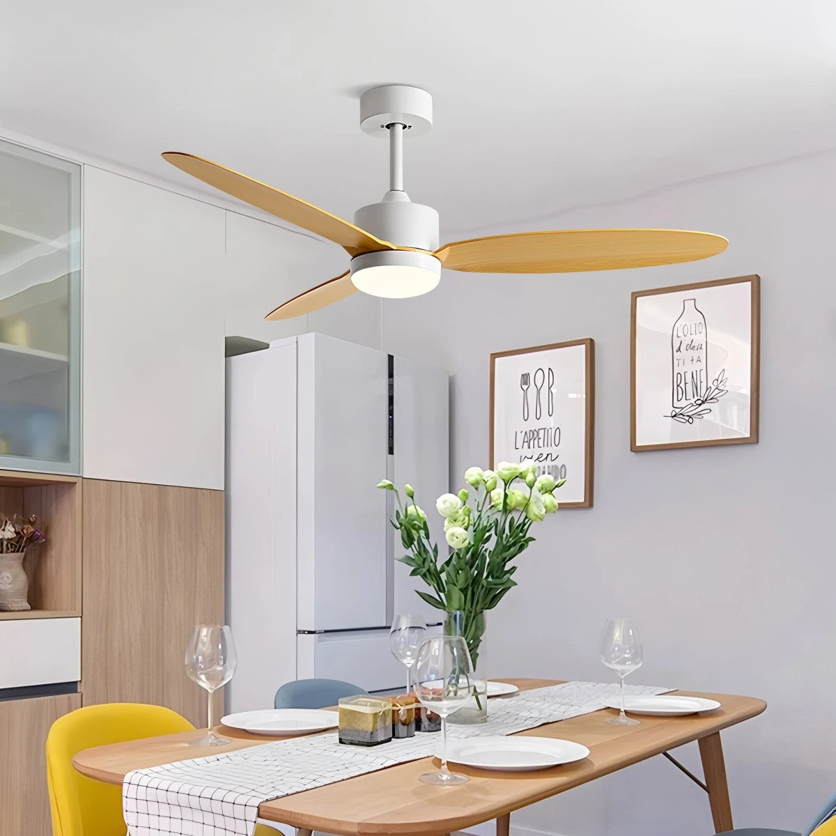 Antizer 3-Blade Ceiling Fan With Light for Bedroom
