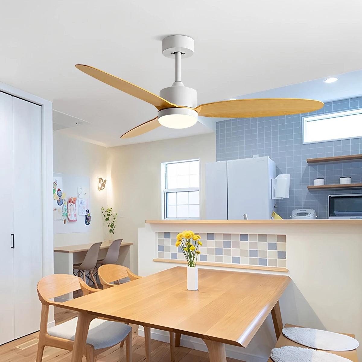 Antizer 3-Blade Ceiling Fan With Light for Bedroom