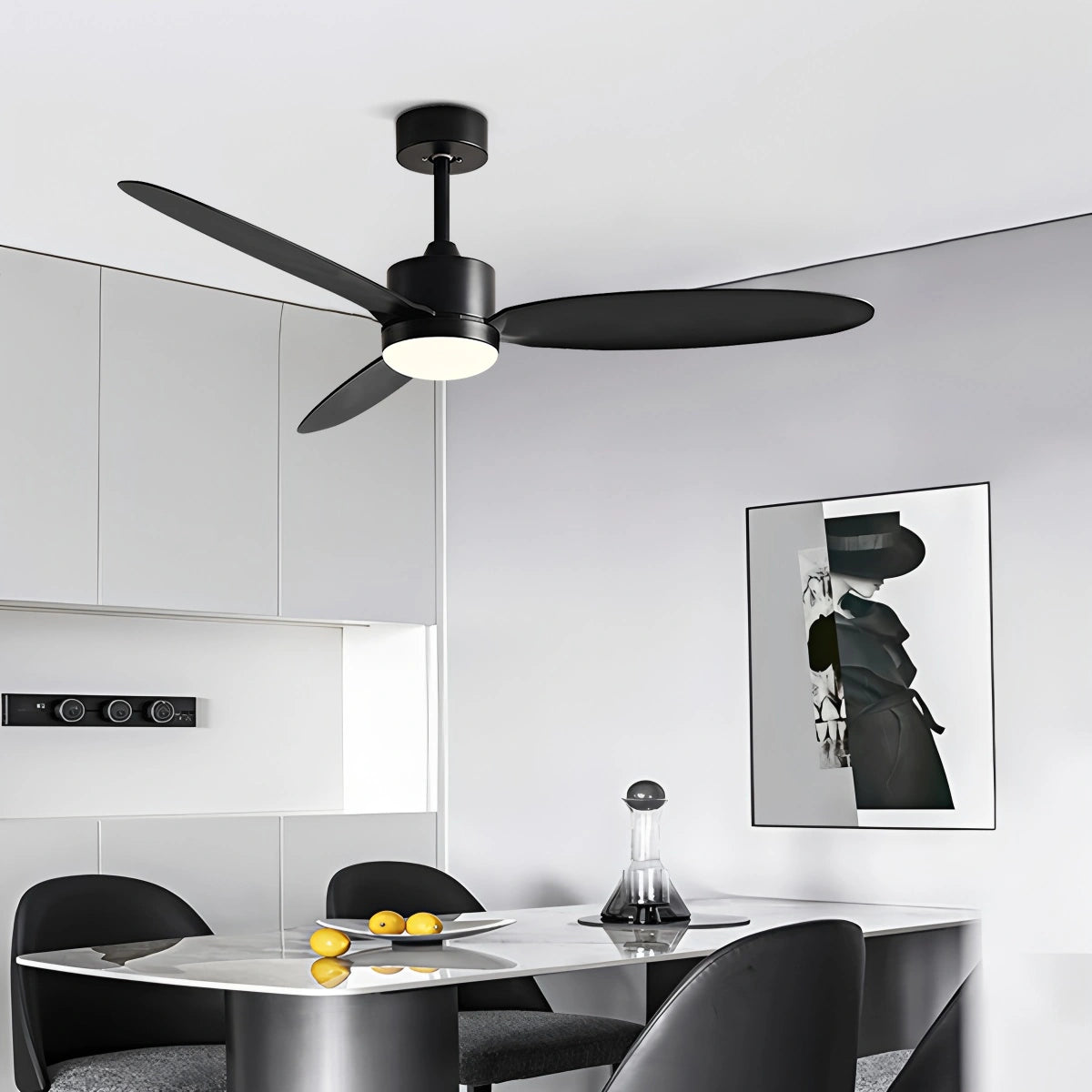 Antizer 3-Blade Ceiling Fan With Light for Bedroom