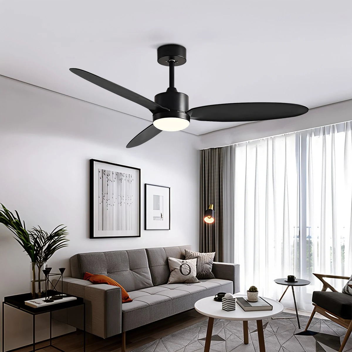 Antizer 3-Blade Ceiling Fan With Light for Bedroom