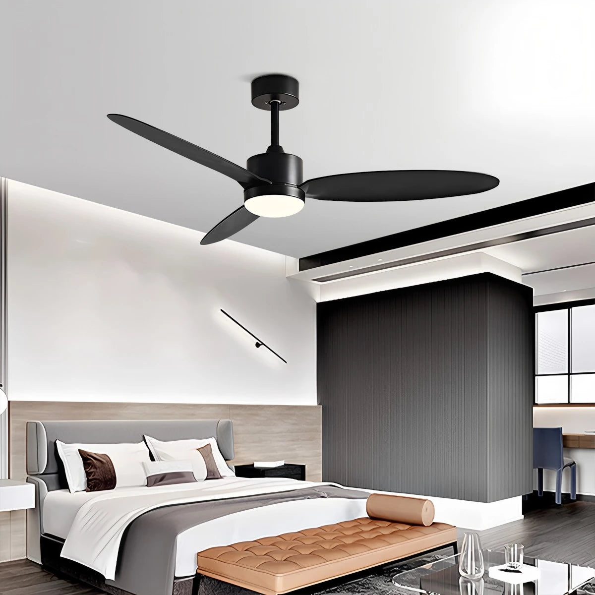 Antizer 3-Blade Ceiling Fan With Light for Bedroom