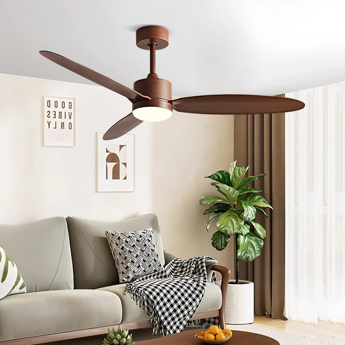 Antizer 3-Blade Ceiling Fan With Light for Bedroom