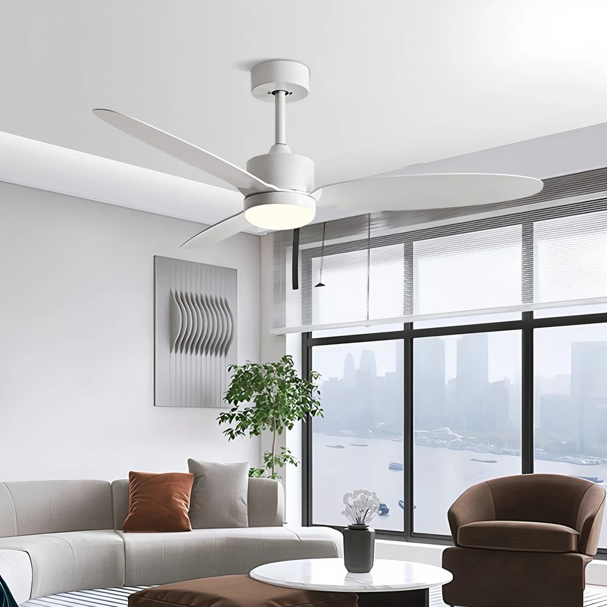 Antizer 3-Blade Ceiling Fan With Light for Bedroom