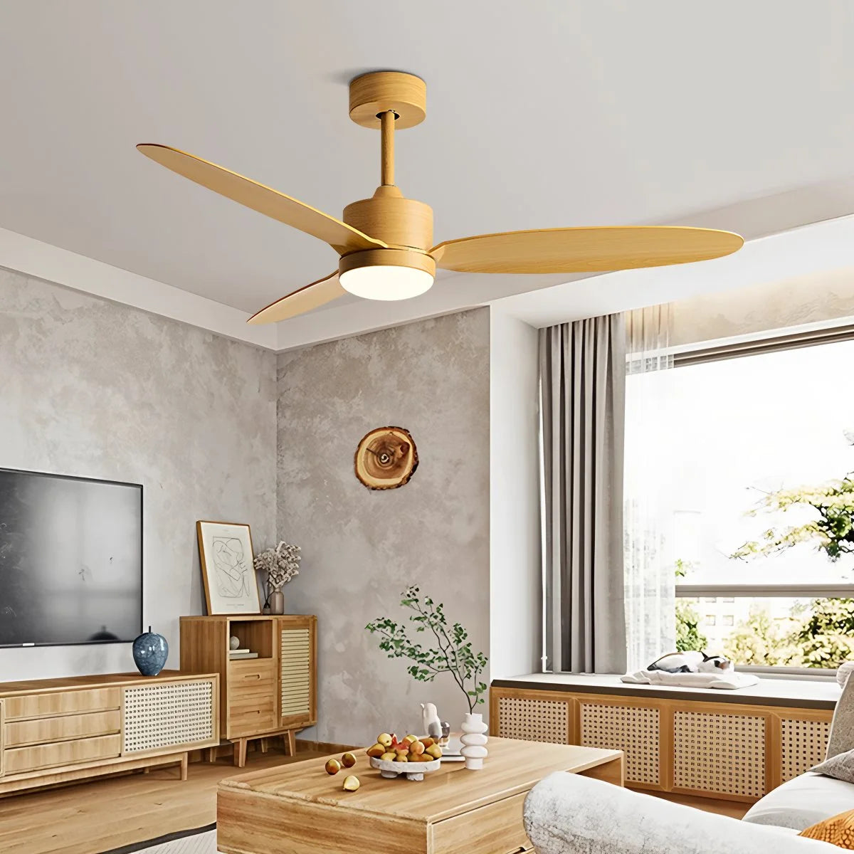 Antizer 3-Blade Ceiling Fan With Light for Bedroom