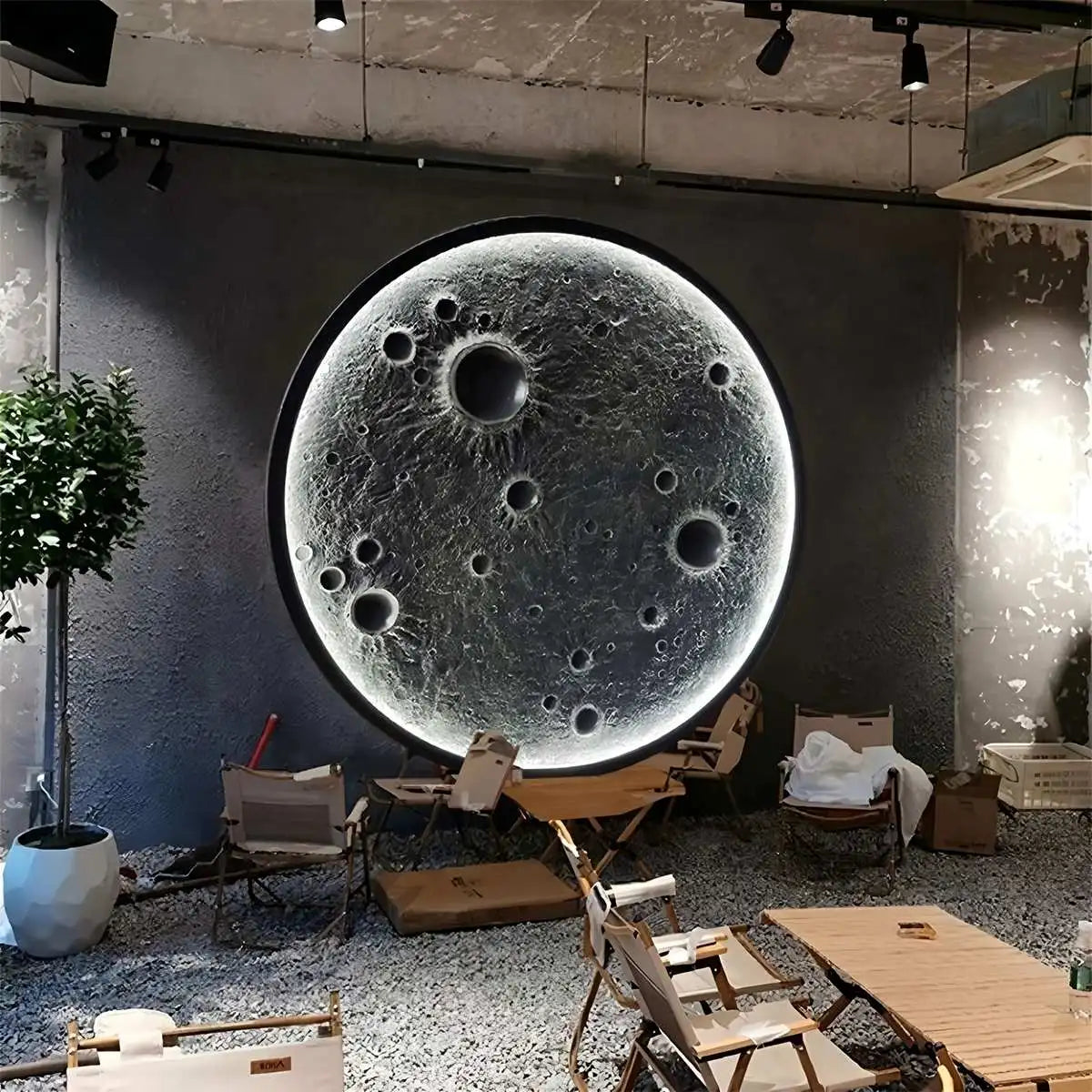 Antizer 3D Relief Moon Decorative Wall Lamp