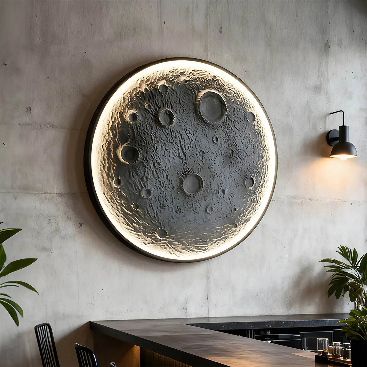Antizer 3D Relief Moon Decorative Wall Lamp