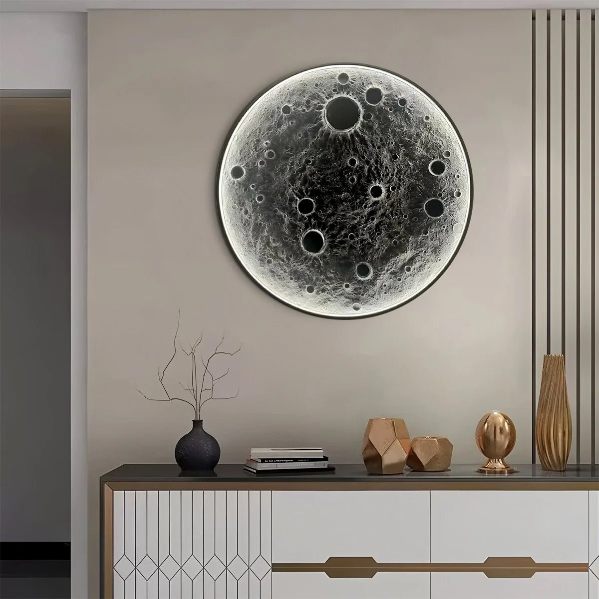 Antizer 3D Relief Moon Decorative Wall Lamp