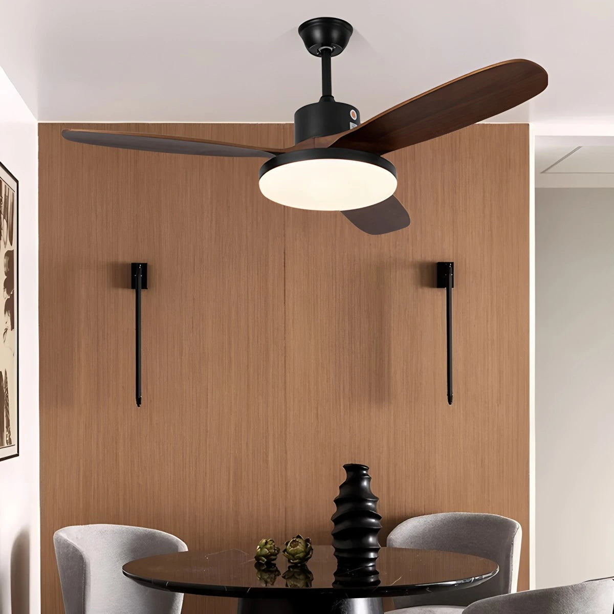 Antizer 3 Wood Blade Ceiling Fan with Light