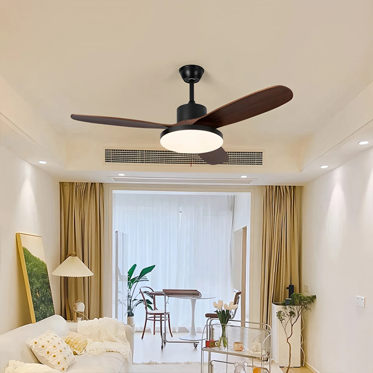 Antizer 3 Wood Blade Ceiling Fan with Light