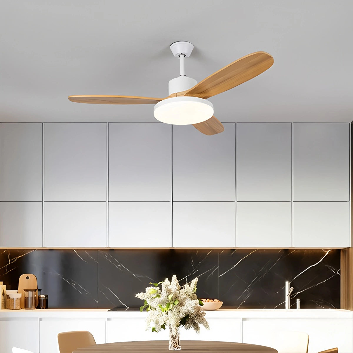 Antizer 3 Wood Blade Ceiling Fan with Light