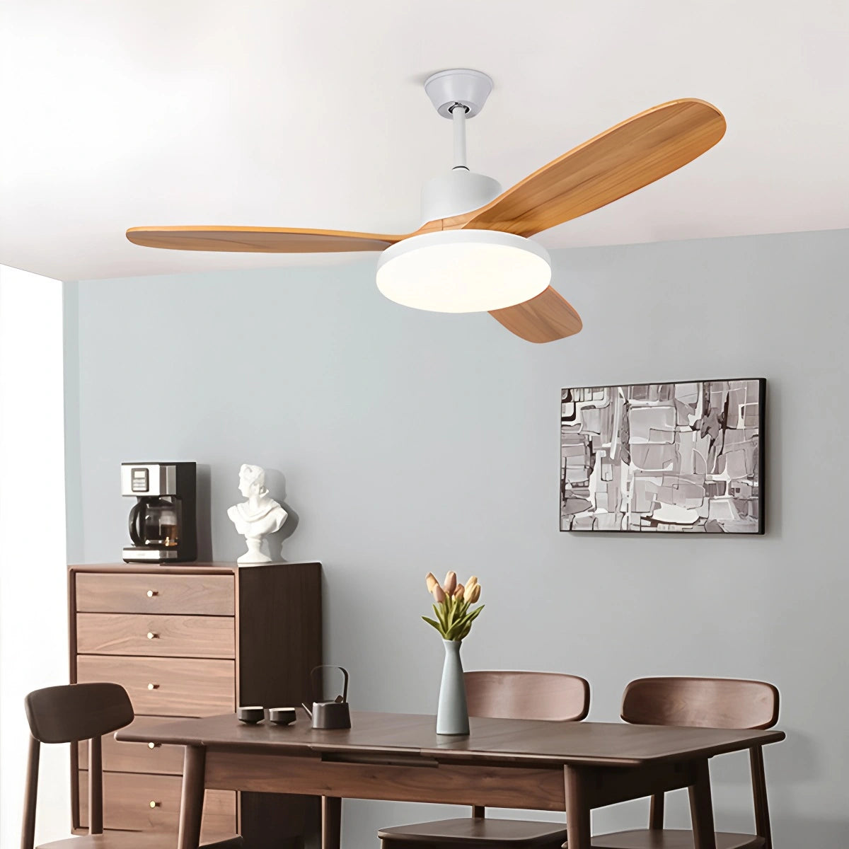 Antizer 3 Wood Blade Ceiling Fan with Light