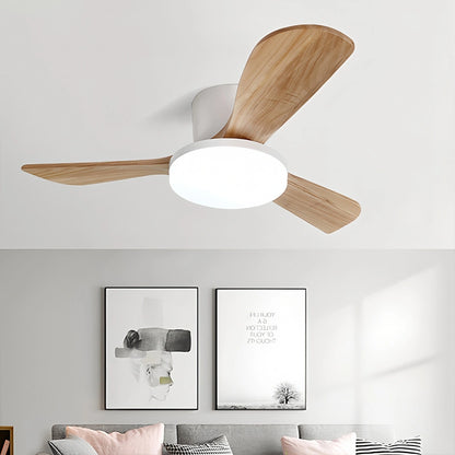Antizer 3 Wood Blade Low Profile Ceiling Fan Lamp