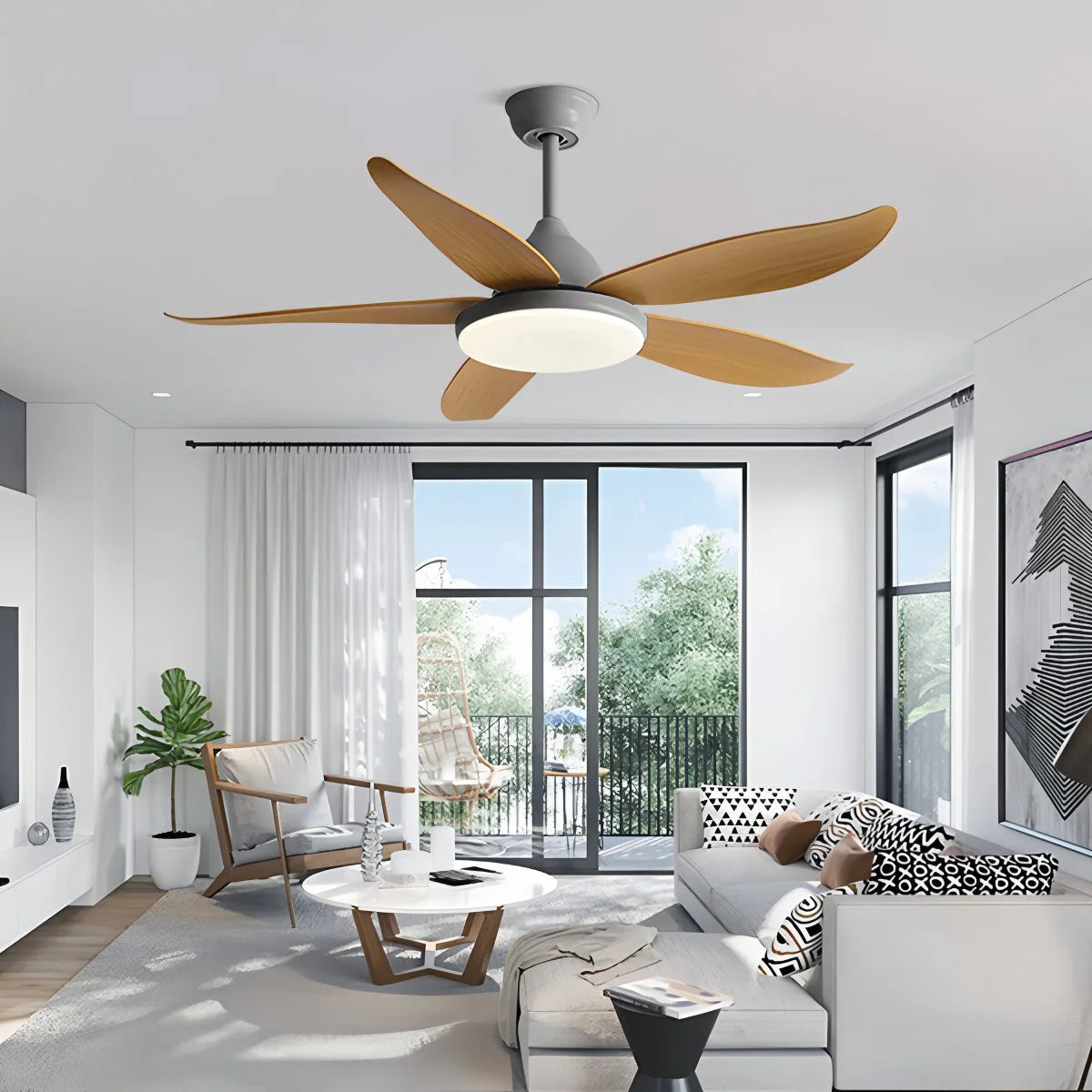 Antizer 5 Blade Contemporary Ceiling Fan Lamp