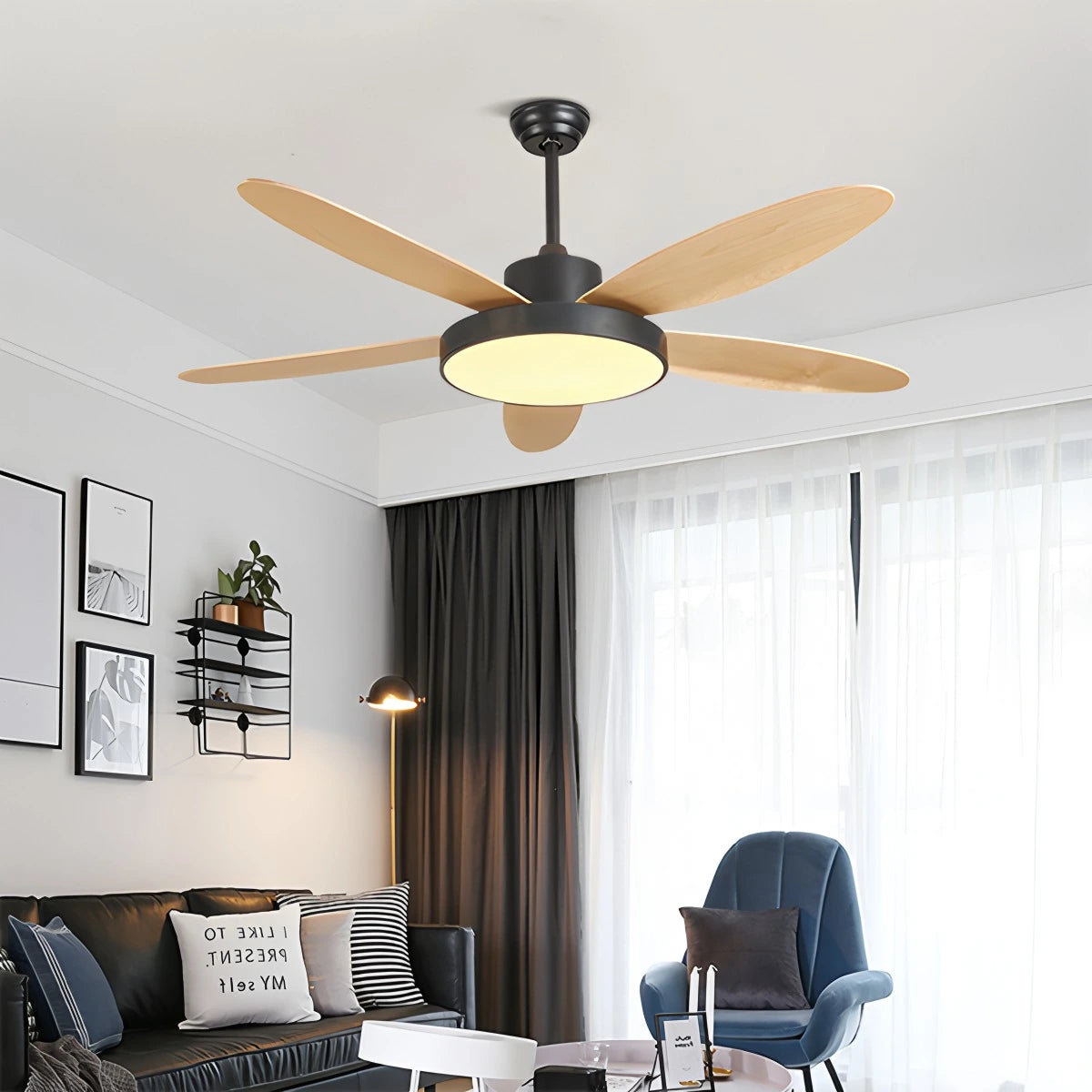 Antizer 5 Blade Modern Ceiling Fan Lamp for Living Room