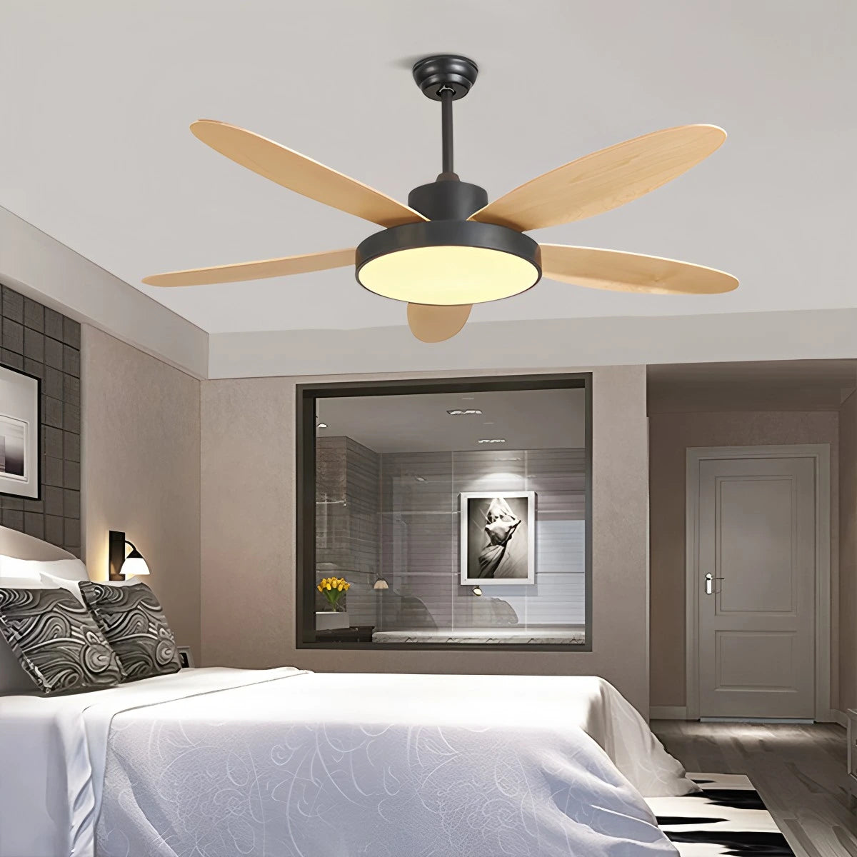 Antizer 5 Blade Modern Ceiling Fan Lamp for Living Room